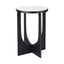 Mercana Preston 23"H White Marble Top w/ Matte Black Metal Accent Table