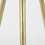Mercana Vivienne 16.0L x 16.0W x 19.0H White Marble W/Antique Gold Metal Round Small Side Table