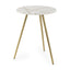 Mercana Vivienne 18.0L x 18.0W x 23.0H White Marble W/Antique Gold Metal Round Large Accent Table