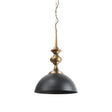 Mercana Willson 17.0L x 17.0W x 29.0H Black Iron W/Antique Brass Dome Pendant Light