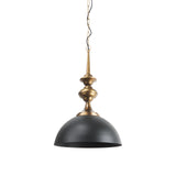 Mercana Willson 17.0L x 17.0W x 29.0H Black Iron W/Antique Brass Dome Pendant Light