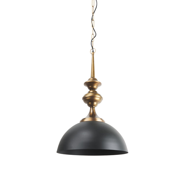 Mercana Willson 17.0L x 17.0W x 29.0H Black Iron W/Antique Brass Dome Pendant Light