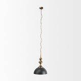 Mercana Willson 17.0L x 17.0W x 29.0H Black Iron W/Antique Brass Dome Pendant Light