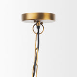 Mercana Willson 17.0L x 17.0W x 29.0H Black Iron W/Antique Brass Dome Pendant Light