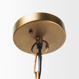 Mercana Willson 17.0L x 17.0W x 29.0H Black Iron W/Antique Brass Dome Pendant Light