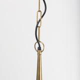 Mercana Willson 17.0L x 17.0W x 29.0H Black Iron W/Antique Brass Dome Pendant Light