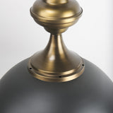 Mercana Willson 17.0L x 17.0W x 29.0H Black Iron W/Antique Brass Dome Pendant Light