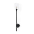 Mercana Clyde 6.0L x 8.0W x 37.0H Matte Black W/Glass Round Wall Sconce