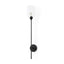 Mercana Clyde 6.0L x 8.0W x 37.0H Matte Black W/Glass Round Wall Sconce