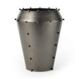 Mercana Elio 12.2H Large Gun Metal Gray Metal W/Studs Vase