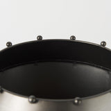 Mercana Elio 12.2H Large Gun Metal Gray Metal W/Studs Vase