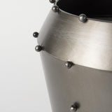 Mercana Elio 12.2H Large Gun Metal Gray Metal W/Studs Vase