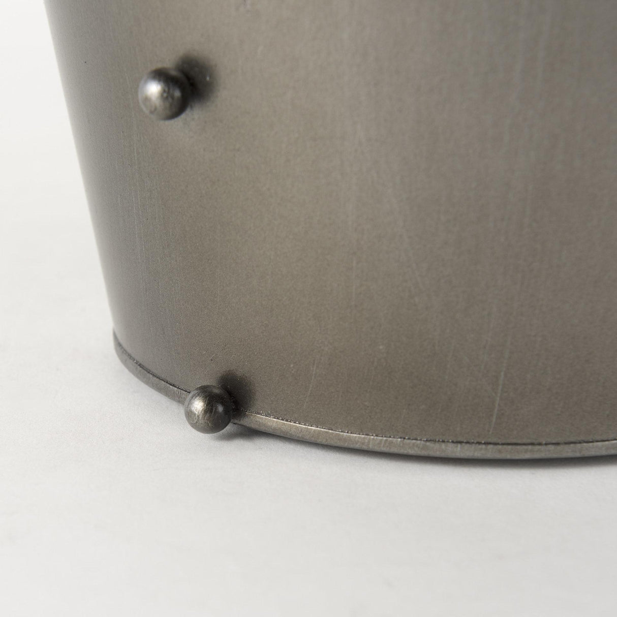 Mercana Elio 12.2H Large Gun Metal Gray Metal W/Studs Vase