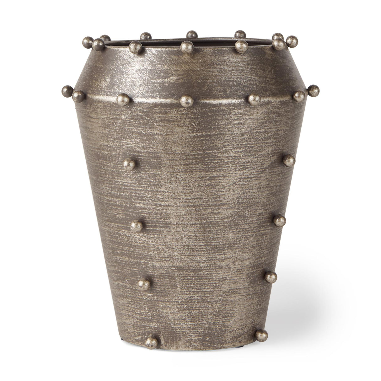 Mercana Elio 9.1H Small Champagne Metal W/Studs Vase