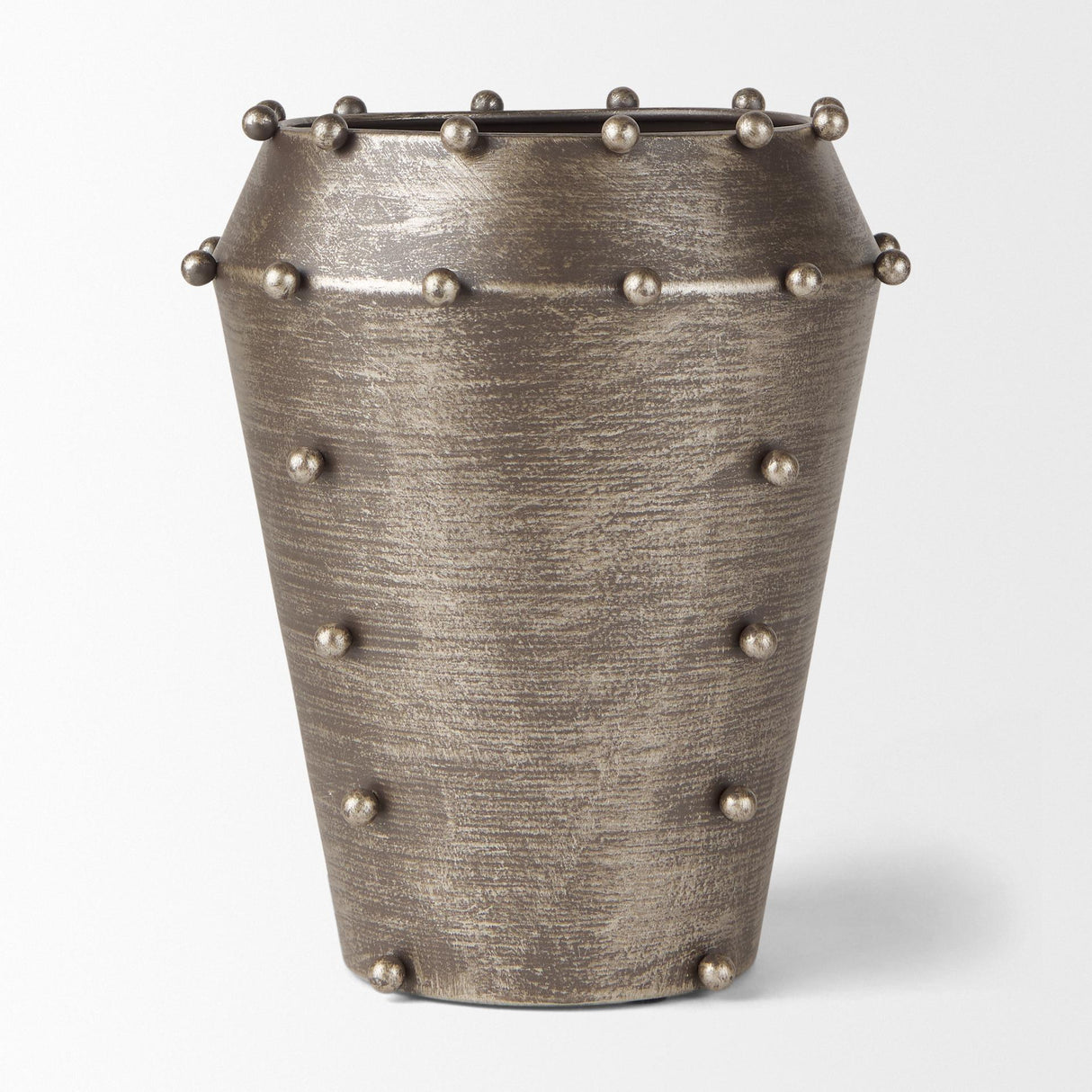 Mercana Elio 9.1H Small Champagne Metal W/Studs Vase