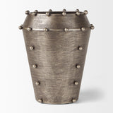 Mercana Elio 9.1H Small Champagne Metal W/Studs Vase
