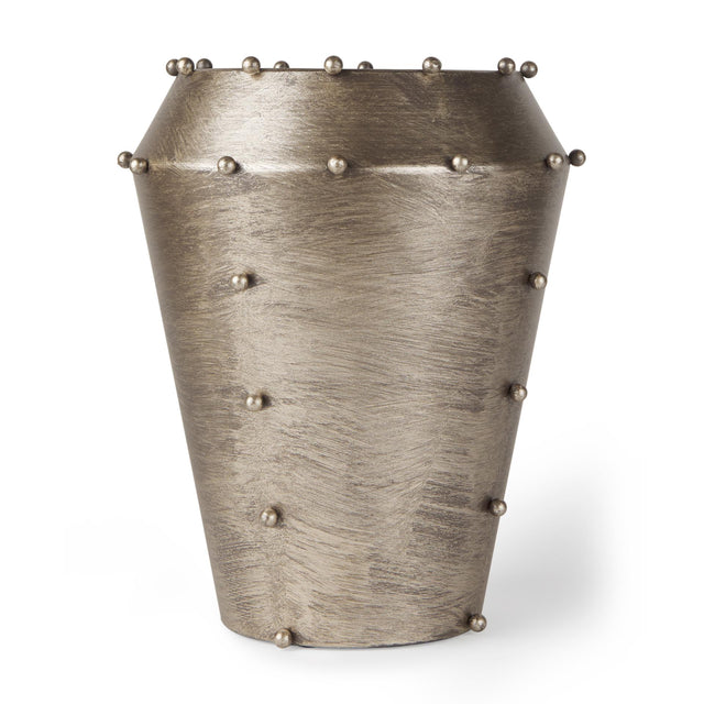 Mercana Elio 12.2H Large Champagne Metal W/Studs Vase