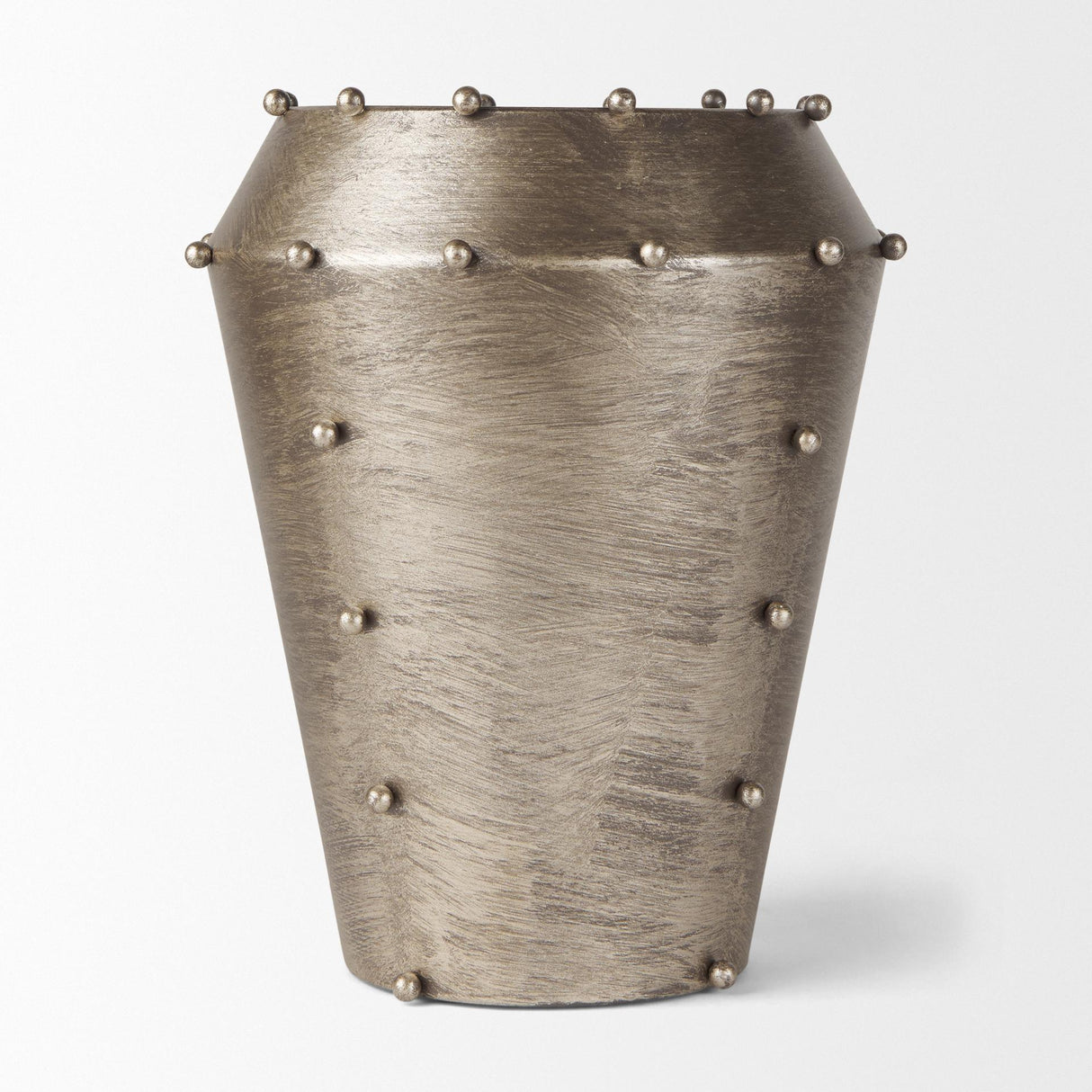 Mercana Elio 12.2H Large Champagne Metal W/Studs Vase