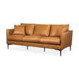 Mercana Lake Como 85.8L x 36.6W x 32.3H Tan Leather Three Seater Sofa