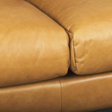 Mercana Lake Como 85.8L x 36.6W x 32.3H Tan Leather Three Seater Sofa