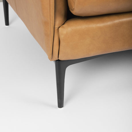 Mercana Lake Como 85.8L x 36.6W x 32.3H Tan Leather Three Seater Sofa