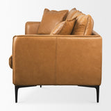 Mercana Lake Como 85.8L x 36.6W x 32.3H Tan Leather Three Seater Sofa