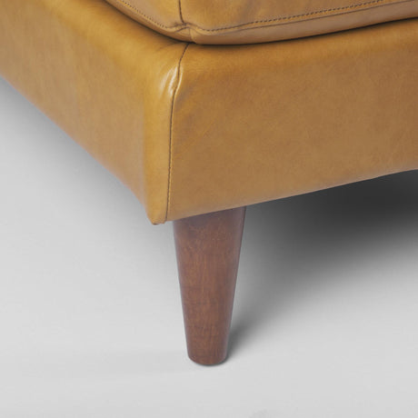 Mercana Svend 111.4L x 68.0W x 33.9H Tan Leather Right Chaise Sectional Sofa