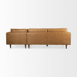 Mercana Svend 111.4L x 68.0W x 33.9H Tan Leather Right Chaise Sectional Sofa