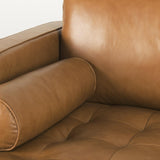 Mercana Svend 111.4L x 68.0W x 33.9H Tan Leather Left Chaise Sectional Sofa