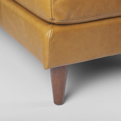 Mercana Svend 111.4L x 68.0W x 33.9H Tan Leather Left Chaise Sectional Sofa