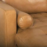 Mercana Svend 111.4L x 68.0W x 33.9H Tan Leather Left Chaise Sectional Sofa