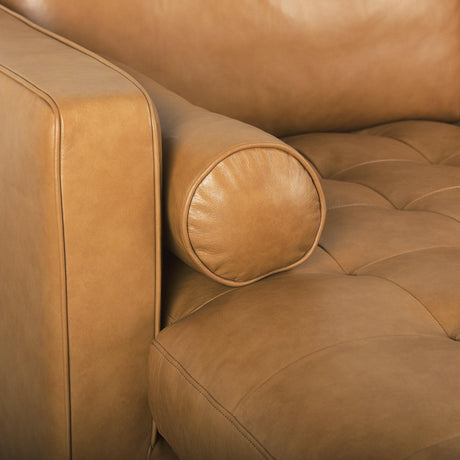 Mercana Svend 111.4L x 68.0W x 33.9H Tan Leather Left Chaise Sectional Sofa