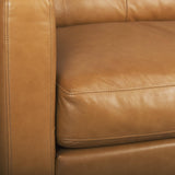 Mercana Olaf 88.2L x 37.8W x 35.0H Tan Leather Sofa