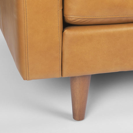 Mercana Olaf 88.2L x 37.8W x 35.0H Tan Leather Sofa