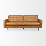 Mercana Olaf 88.2L x 37.8W x 35.0H Tan Leather Sofa