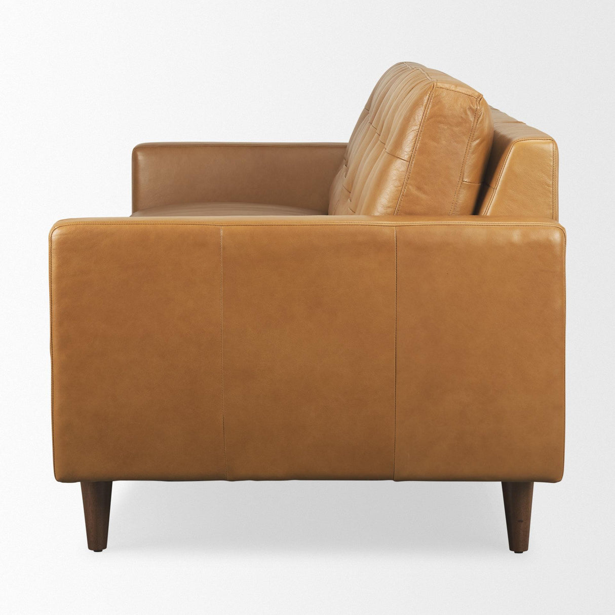 Mercana Olaf 88.2L x 37.8W x 35.0H Tan Leather Sofa