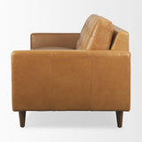 Mercana Olaf 88.2L x 37.8W x 35.0H Tan Leather Sofa