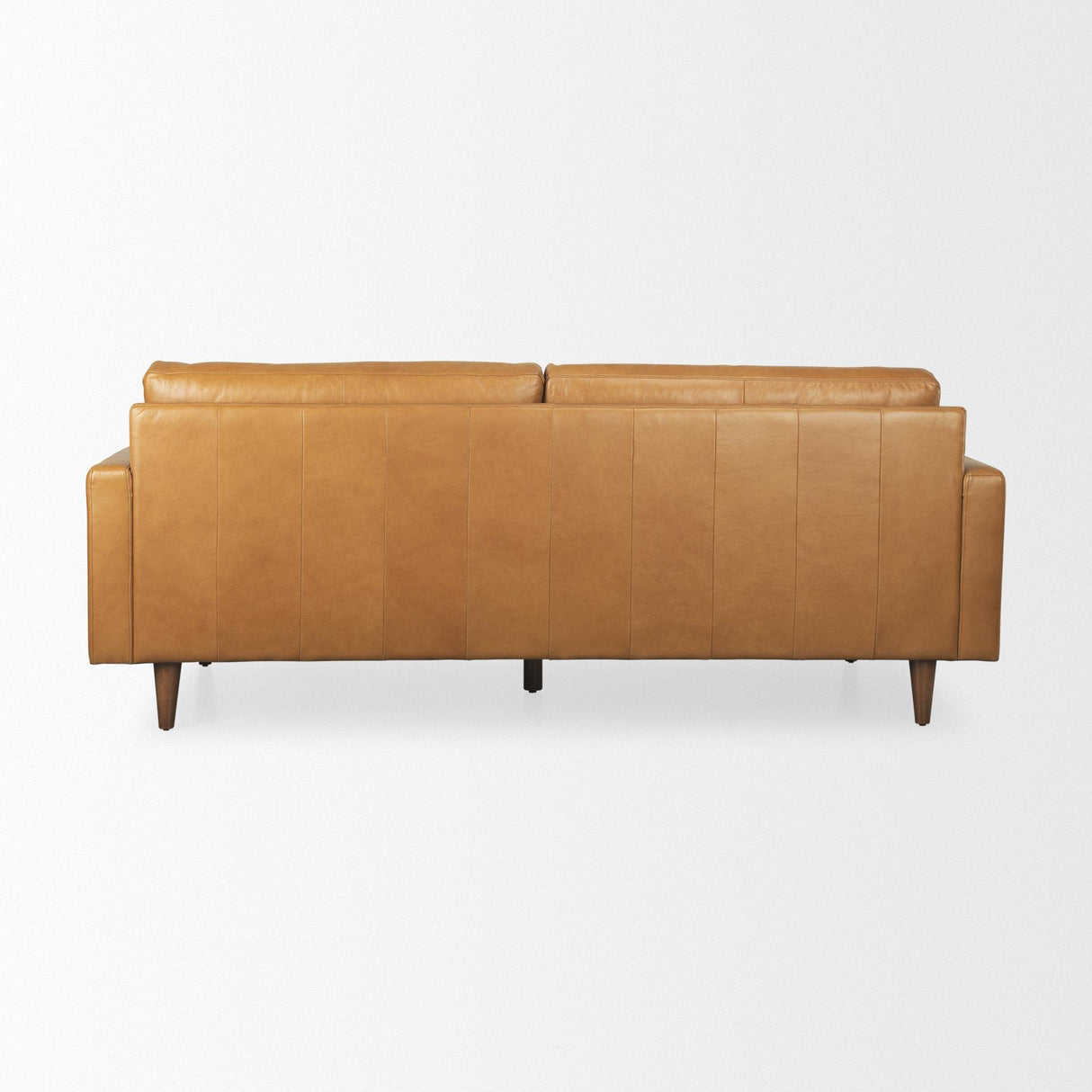 Mercana Olaf 88.2L x 37.8W x 35.0H Tan Leather Sofa