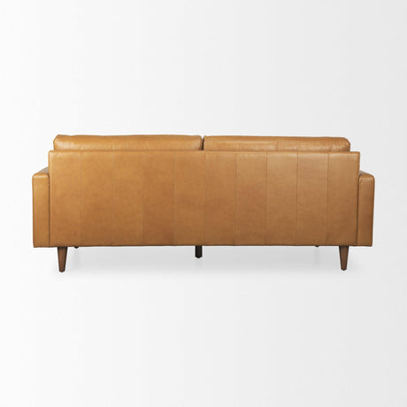 Mercana Olaf 88.2L x 37.8W x 35.0H Tan Leather Sofa