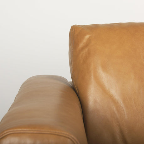 Mercana Cedrick 90.6L x 36.6W x 31.5H Tan Leather Sofa