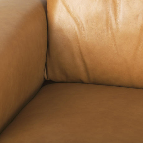 Mercana Cedrick 90.6L x 36.6W x 31.5H Tan Leather Sofa