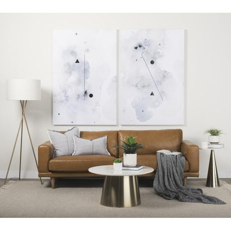 Mercana Cedrick 90.6L x 36.6W x 31.5H Tan Leather Sofa