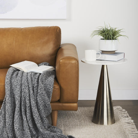 Mercana Cedrick 90.6L x 36.6W x 31.5H Tan Leather Sofa