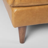 Mercana Elton 111.4L x 68.1W x 34.3H Tan Leather Right Chaise Sectional