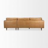 Mercana Elton 111.4L x 68.1W x 34.3H Tan Leather Right Chaise Sectional