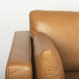 Mercana Elton 111.4L x 68.1W x 34.3H Tan Leather Right Chaise Sectional