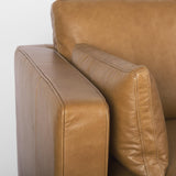 Mercana Elton 111.4L x 68.1W x 34.3H Tan Leather Right Chaise Sectional