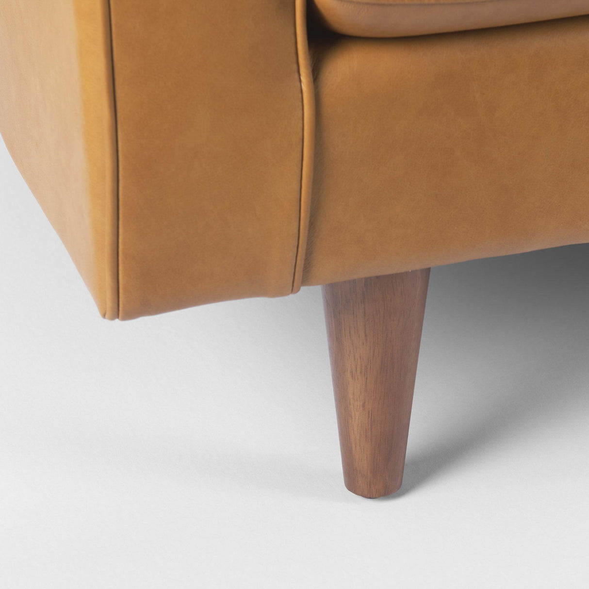 Mercana Elton 87.8L x 37.8W x 34.6H Tan Leather Sofa