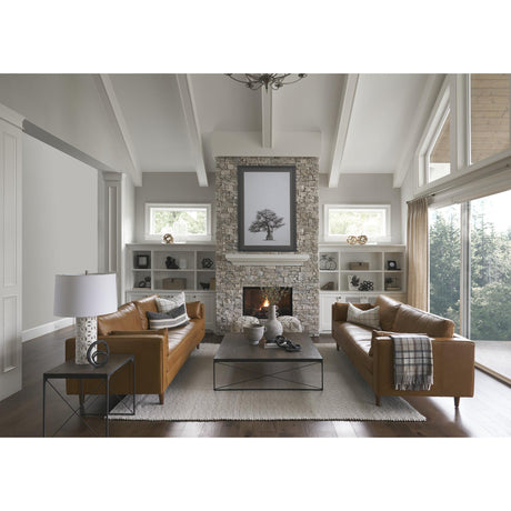 Mercana Elton 87.8L x 37.8W x 34.6H Tan Leather Sofa