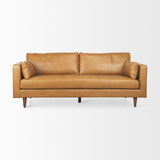 Mercana Elton 87.8L x 37.8W x 34.6H Tan Leather Sofa